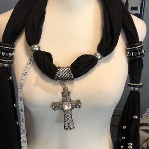 Black and silver scarf